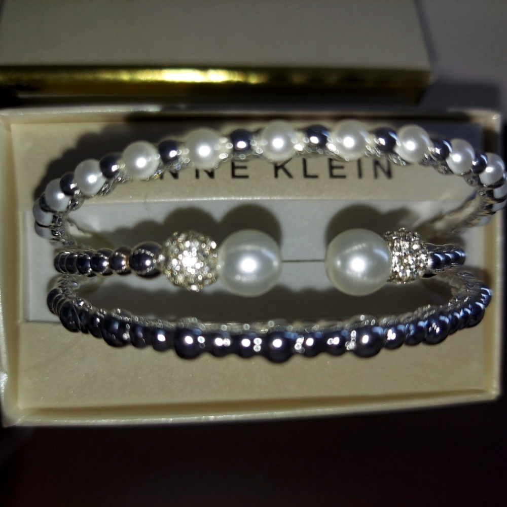 Anne Klein triple beaded bracelet set